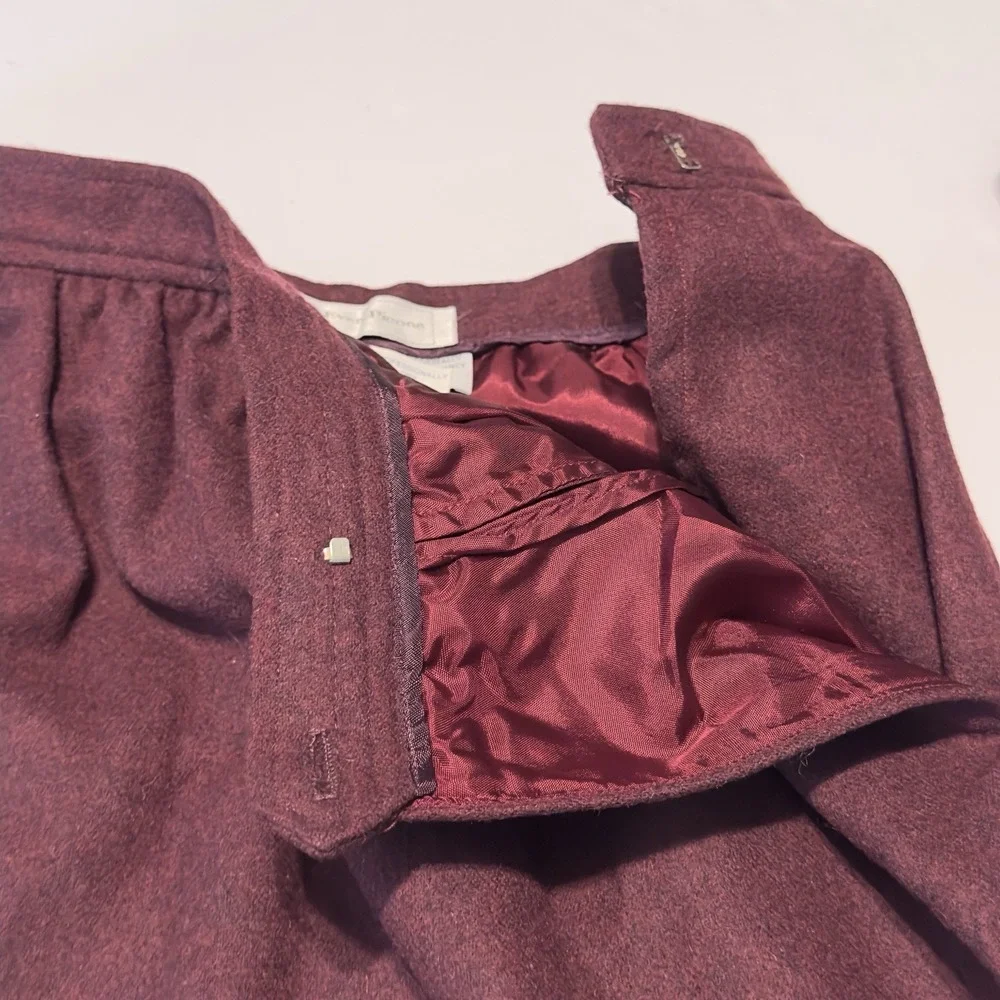 Vintage Evan Picone Womens Skirt Burgundy Size 10 A-Line Wool‎ Union Tag 60s 70s
